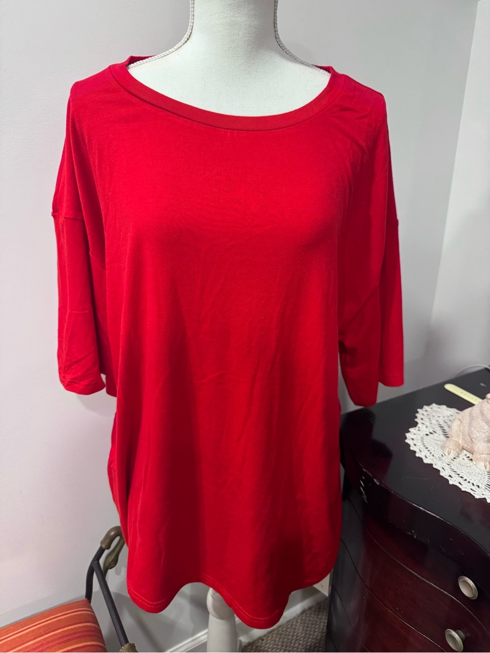 Women’s Red Relaxed Fit Top With Matching Skort